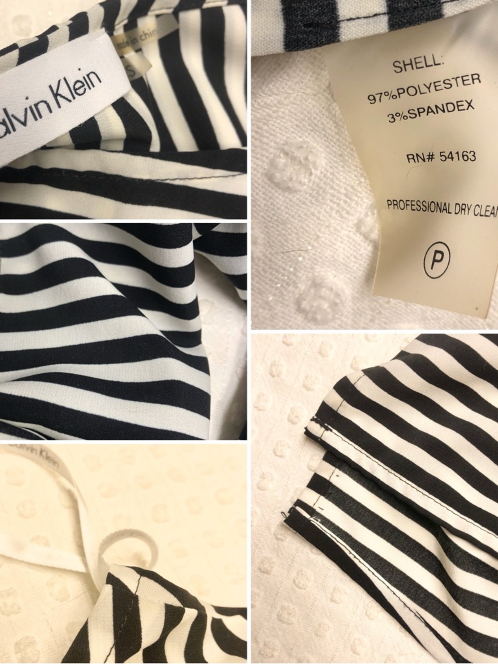 Calvin Klein Black & White Striped Tank